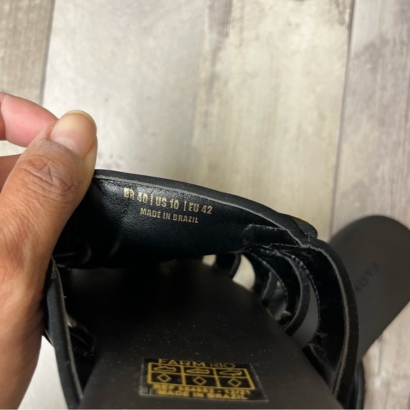 NWB FARM Rio Black Rainbow Beaded Mule Size 10 - Picture 7 of 10